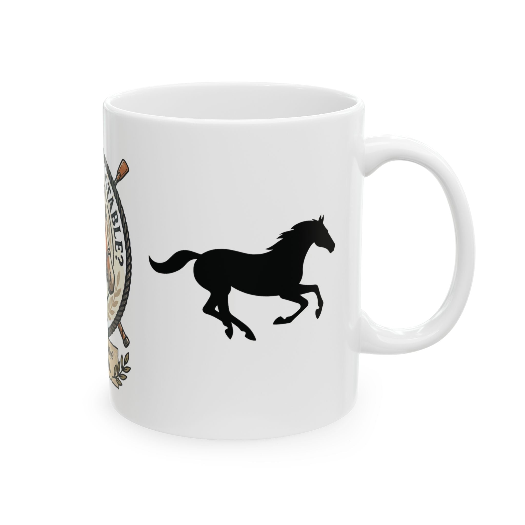 Financially Stable? Horse Emblem Mug | Funny Horse Coffee Cup