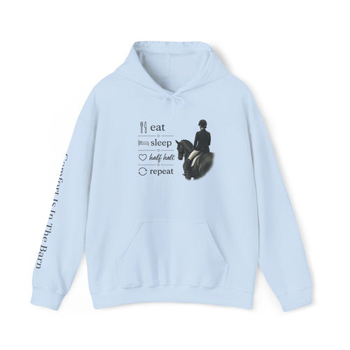 Eat Sleep Half Halt Repeat Equestrian Hoodie -Unisex Heavy Blend™ Hooded Sweatshirt
