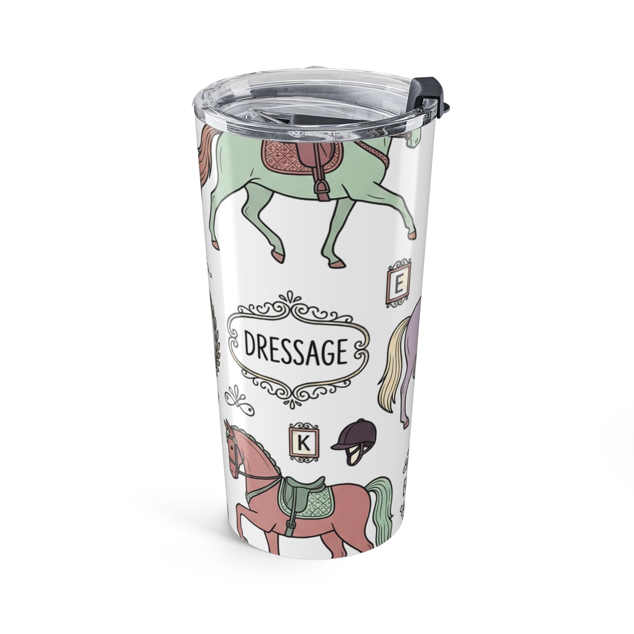 Equestrian Horse Pattern Tumbler | 20oz Rodeo Riding Icons