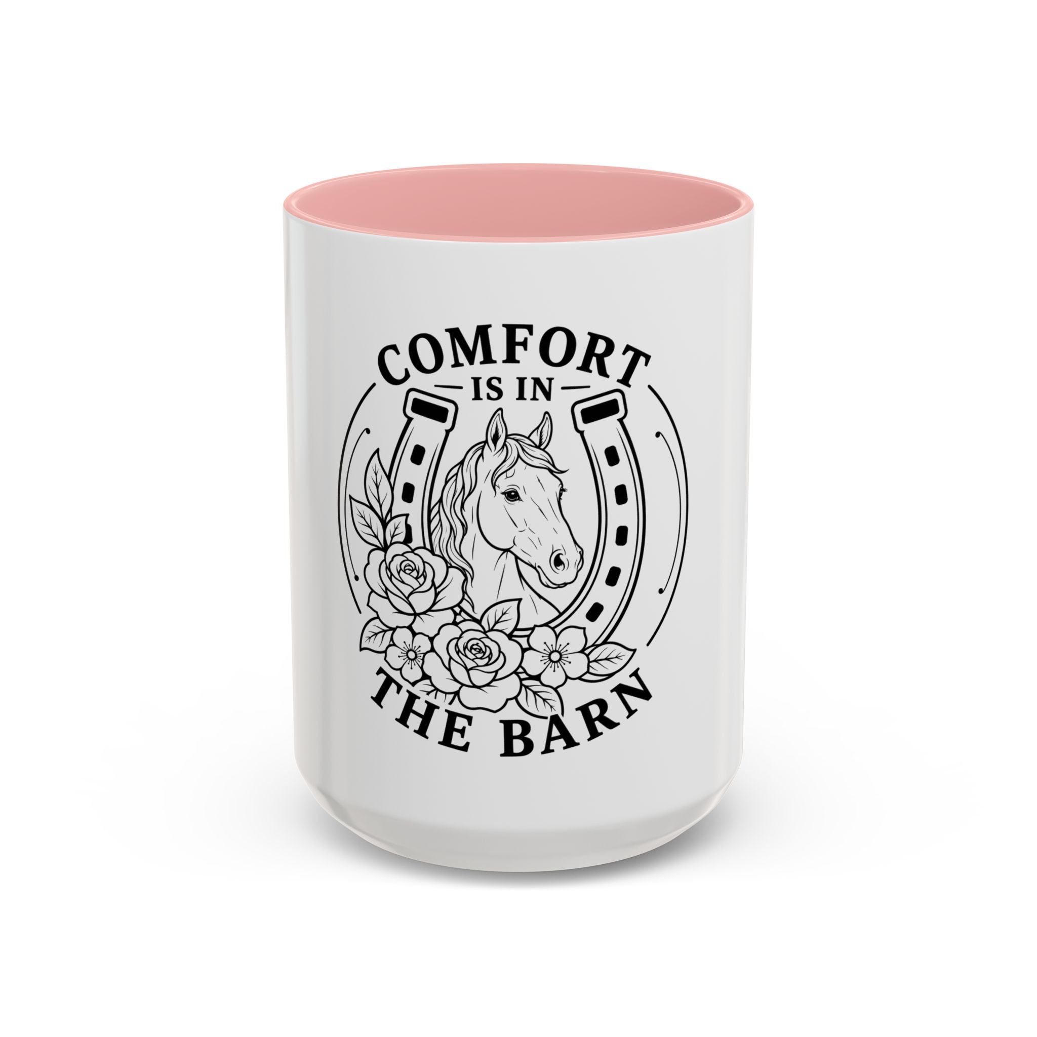 Comfort Is In The Barn Horse Mug — Rustic Horseshoe Coffee Cup (11/15oz)