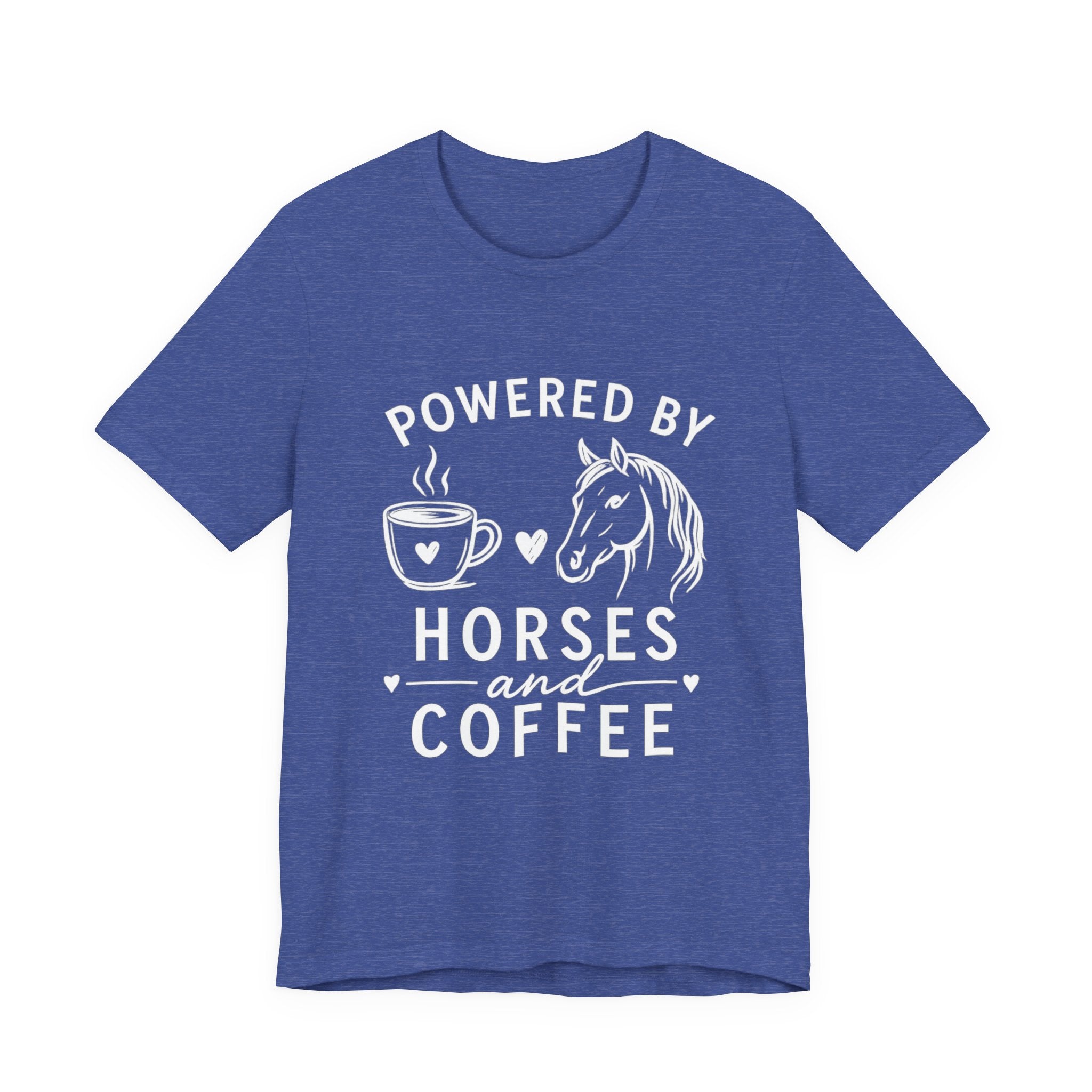 Horses and Coffee T-Shirt — "Powered by Horses and Coffee" Graphic Tee