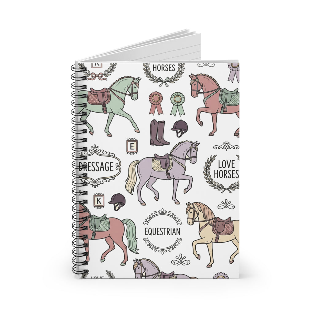 Equestrian Horses Pattern Spiral Notebook | Ruled Journal