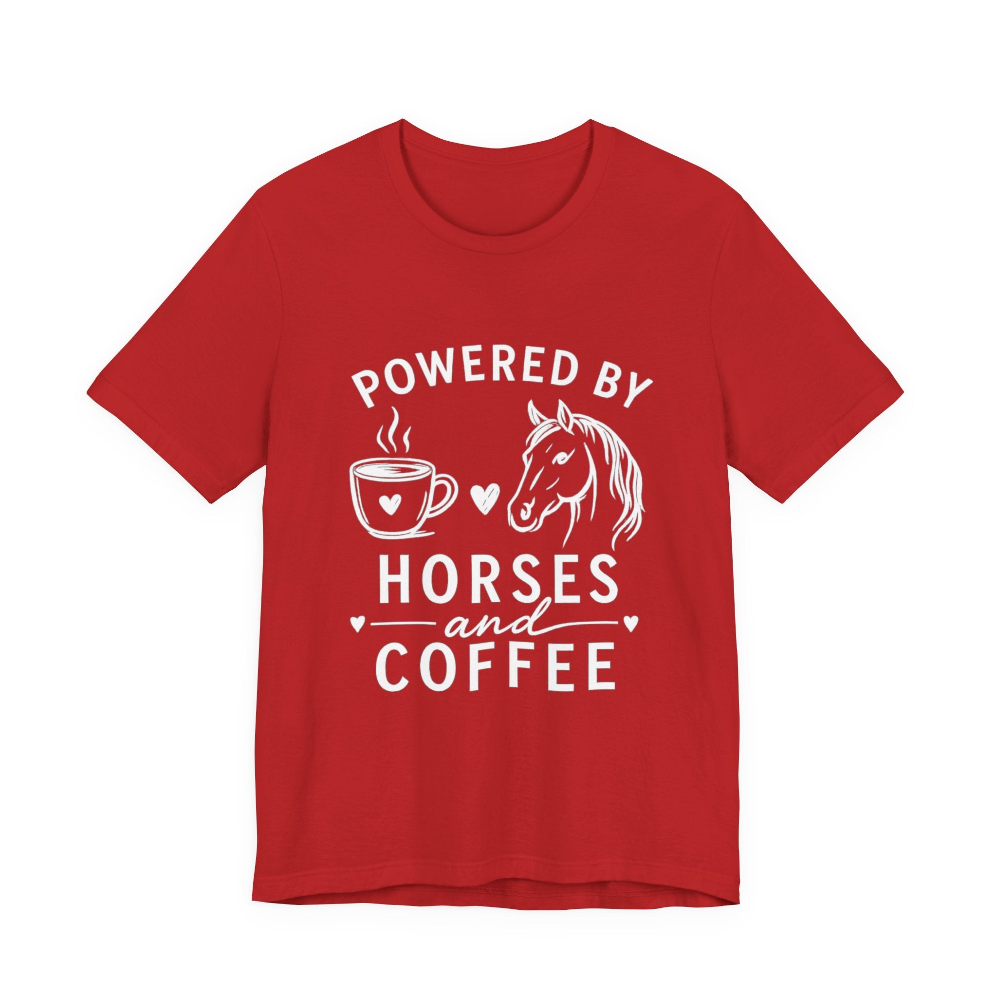 Horses and Coffee T-Shirt — "Powered by Horses and Coffee" Graphic Tee