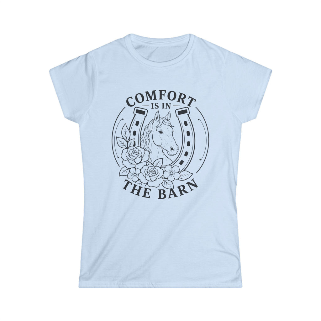 Comfort Is In The Barn horse tee | horseshoe floral shirt