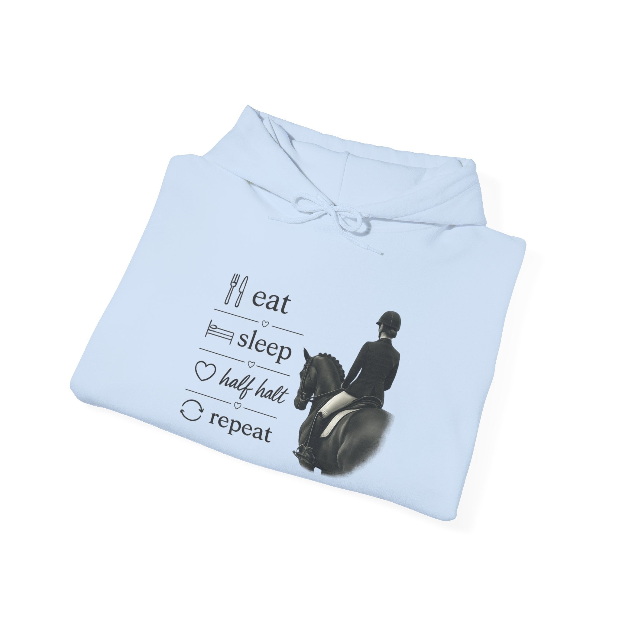 Eat Sleep Half Halt Repeat Equestrian Hoodie -Unisex Heavy Blend™ Hooded Sweatshirt