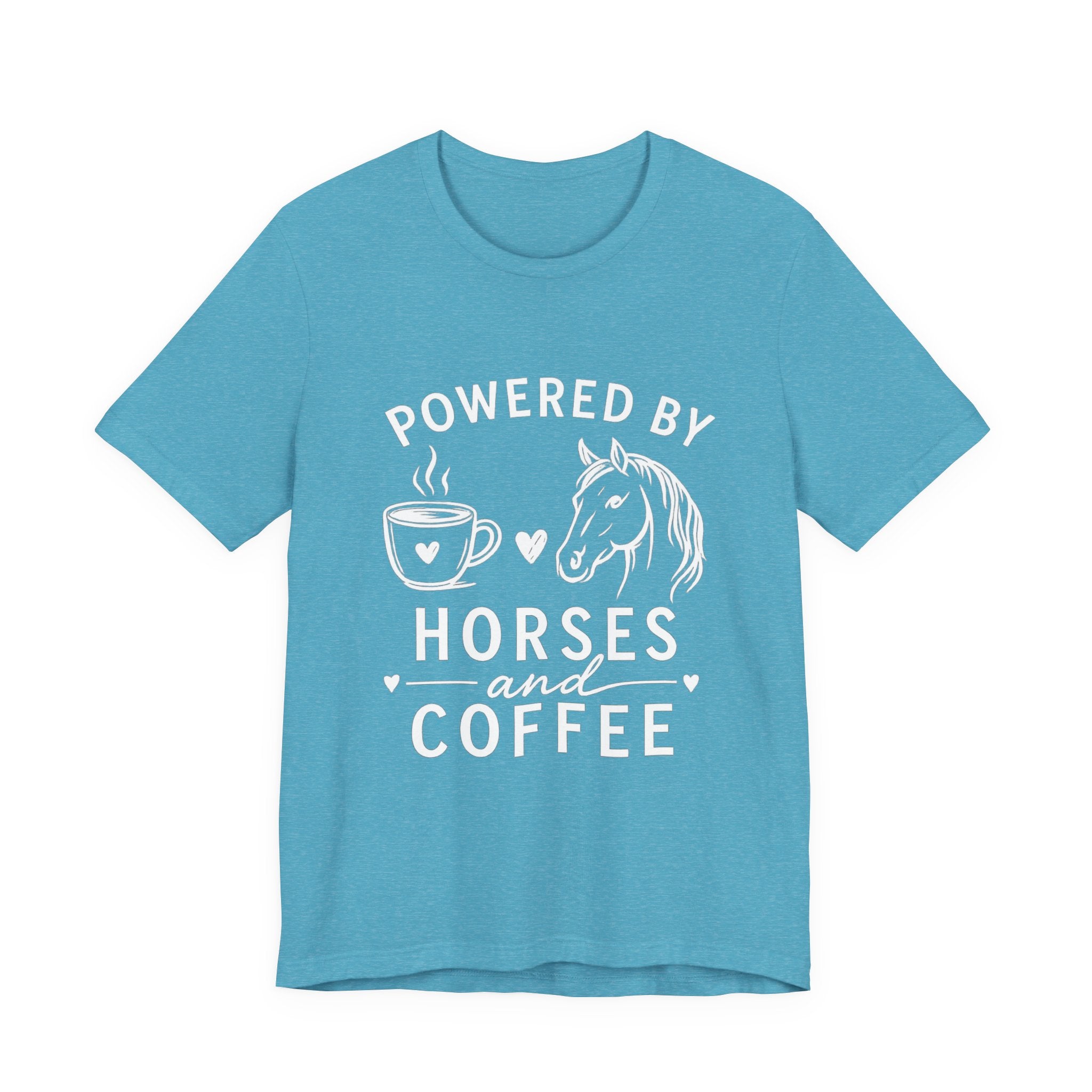 Horses and Coffee T-Shirt — "Powered by Horses and Coffee" Graphic Tee