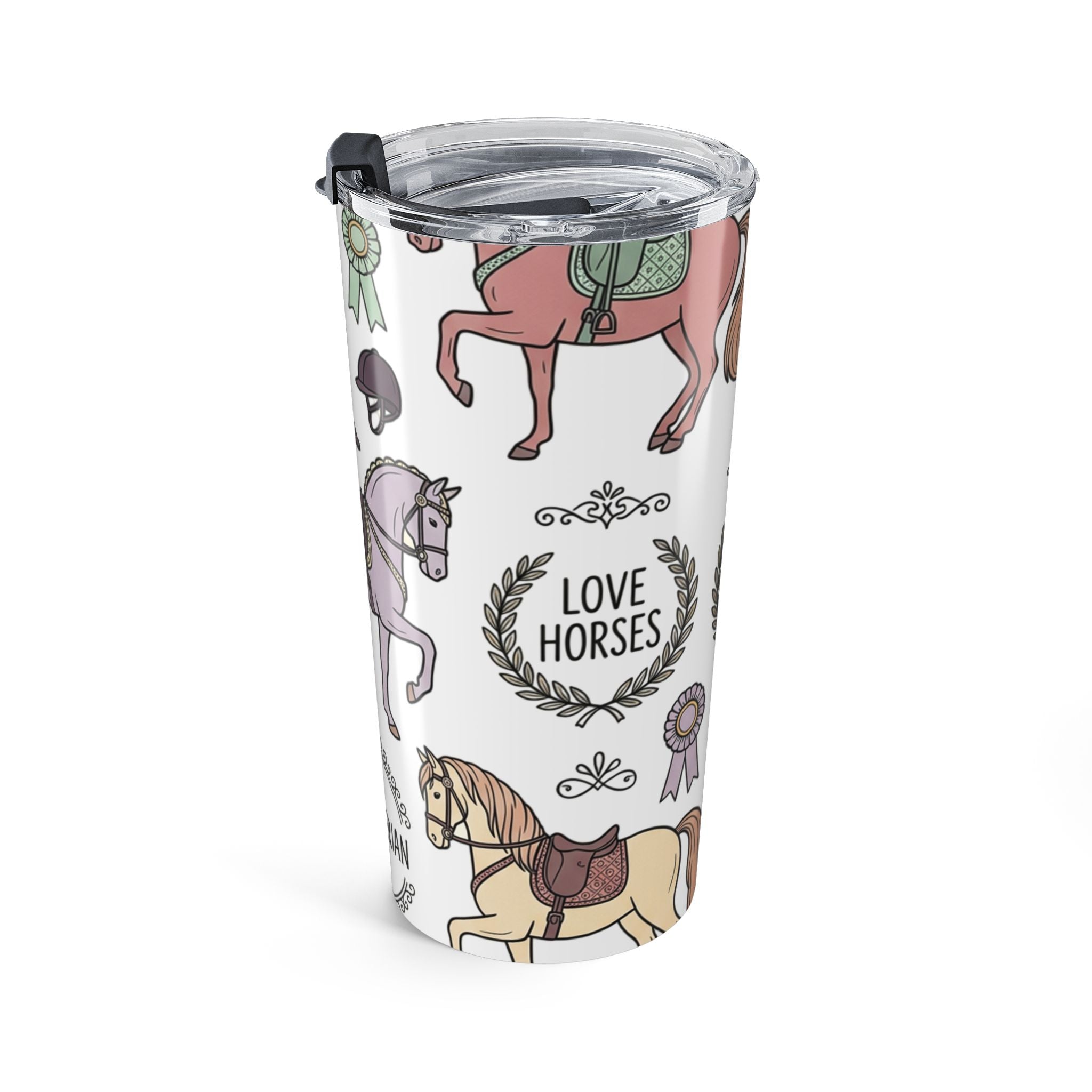 Equestrian Horse Pattern Tumbler | 20oz Rodeo Riding Icons