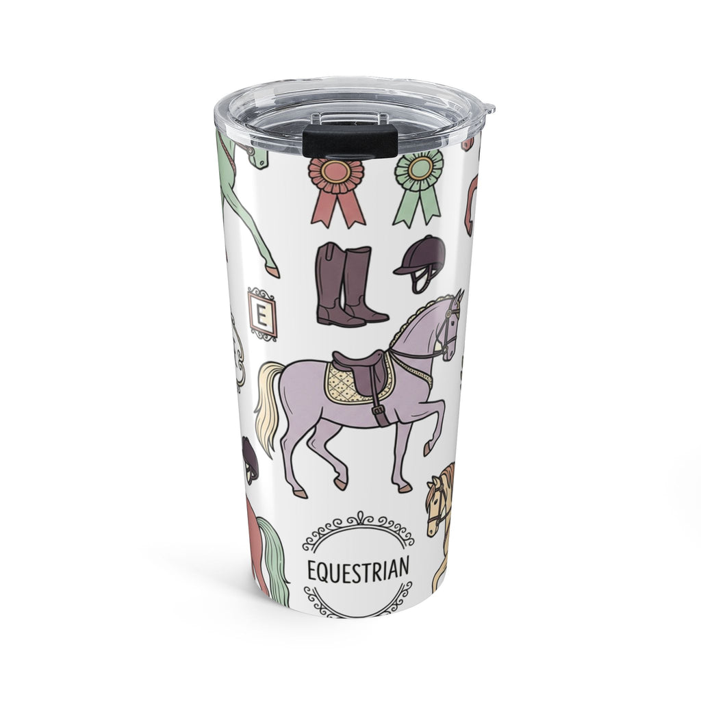 Equestrian Horse Pattern Tumbler | 20oz Rodeo Riding Icons